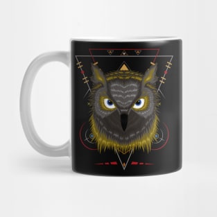 Owl Illustration with sacred symbol Mug